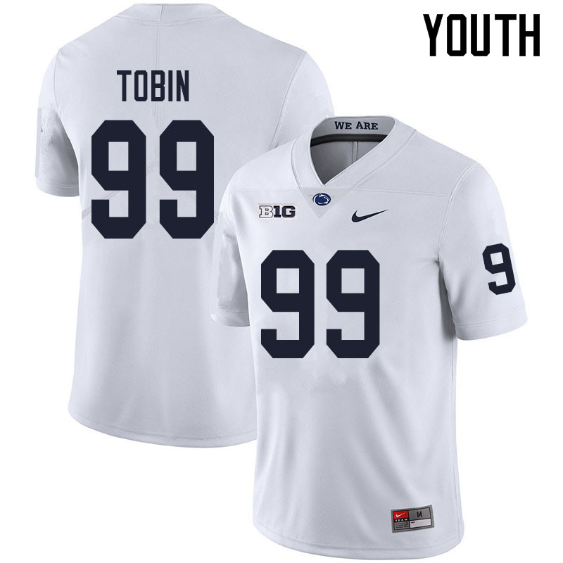 NCAA Nike Youth Penn State Nittany Lions Justin Tobin #99 College Football Authentic White Stitched Jersey JAK7098FG